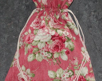 Reversible Roses Drawstring Bag