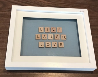 Live laugh love scrabble frame