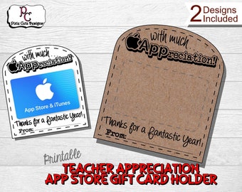 App Store Gift Card Holder; Teacher appreciation App Store gift; Apple gift card; teacher gift; gift card holder; Itunes gift card; Apple