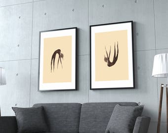 Rising or Falling - Original Painting Drawing Print, Home Decor, Wall Art, Wall Decor, Hand Painted Art Print, Home Decoration, UNUSUAL
