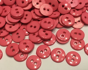30 dark pink acrylic buttons, 12 mm (31)