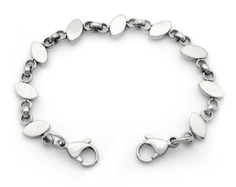 Medical ID Stainless Steel Oval Link Interchangeable Bracelet