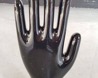 Porcelain glove mold - hand shape - black - factory molds - industrial tools - jewellery display - made in Germany