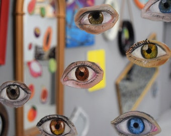 The Walls Have Eyes / Hand Painted Mirror