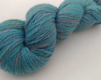 Handspun Merino, Tussah silk, Soffsilk yarn - 4 oz 300 yards - 2 ply dk weight