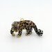 1 - Porcelain Leopard Pendant Animal Hand Painted Glaze Ceramic Animal Ceramic Jaguar Jewelry Supplies Little Critterz (CA051)