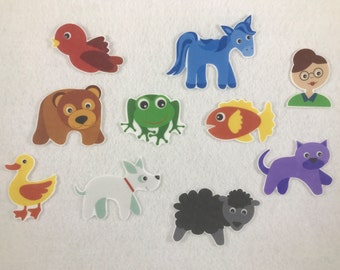 Brown Bear & Friends Felt Board Stories - Speech Therapy - Flannel Stories - Gifts for Kids - Learn Colors - Stocking Stuffer