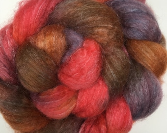 Spinning Fibre Bluefaced Leicester & Silk hand dyed superwash (E06)