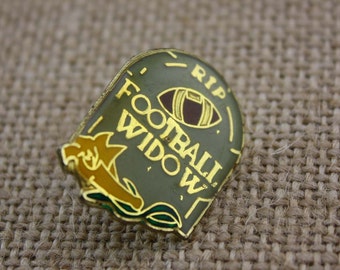 Football Widow - Enamel Pin by American Gag Bag Inc. - Vintage Novelty Pin c. 1980s