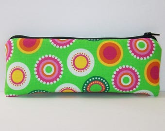 Pipe Pouch, Retro Circles Bag, Pipe Case, Pipe Bag, Padded Pipe Pouch, Stoner, Vape Pen Bag, 420, Weed, Hippie Bag, Cute Pouch - 7.5" LARGE