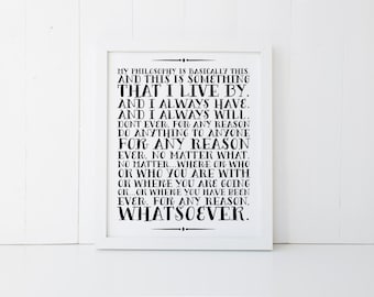Philosophy Print » The Office Print » The Office TV Show » TV Quote Print » Quote Print » Michael Scott Print » Office Decor » Digital Print