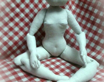 Download PDF big cloth doll 24 inch (60cm). Posable soft doll. DIY Fashion doll basic body pattern. Soft sculpture woman.
