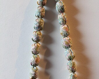 Balls necklace with flowers, handmade
