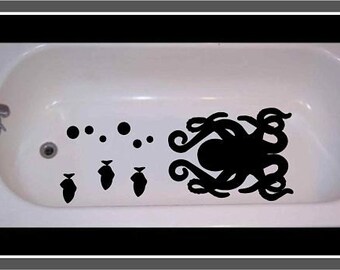 Non-skid decal for bathtub, shower Octopus