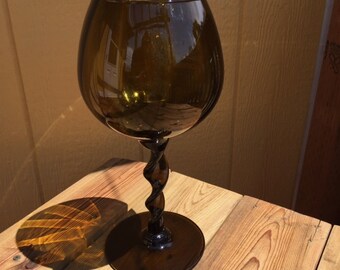 Enesco Made in Italy Amber Glass Goblet