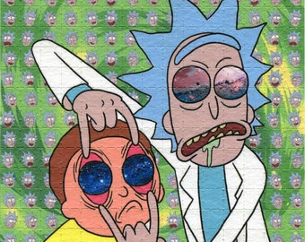Psychedelic Blotter Art Print perforated sheet 225 hits Rick And Morty Acid Free paper
