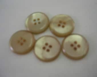Tan buttons, Beige Buttons, Size 13/16" (20mm), Lot of 6