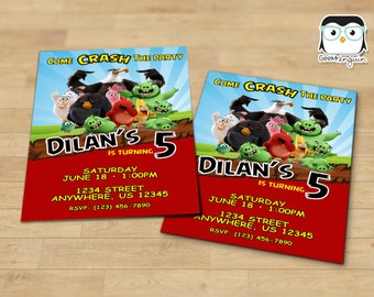 Angry Birds Invitation, Personalized Angry Birds Printable, Angry Birds Birthday, Angry Birds Invitations,