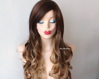 Ombre wig. Brown/Toffee/Dirty Blonde ombre wig. Long curly hair wig. Durable heat friendly wig for everyday wear or Cosplay