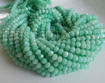 13" strand light green CHRYSOPRASE faceted gem stone rondelle beads 4.5mm