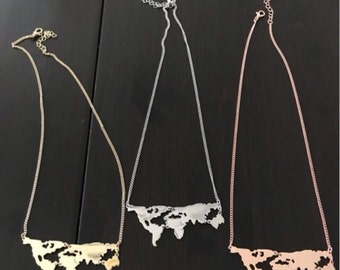 world continent shape traveler necklace