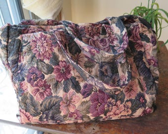 Flower Bag Vintage/ Sac style fourre tout tissus vintage