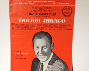 Vintage Sheet Music Somewhere My Love Doctor Zhivago Movie - 1960s Collectible Musician Musical Display Artwork Piano Musician Lara's Theme