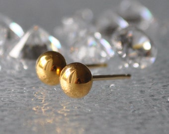 Solid 24kt gold ball stud earrings 24 kt gold jewelry 24kt gold ball studs or 22kt gold ball stud earrings 22kt gold wedding stud