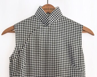 Houndstooth Silk Midi Dress