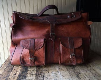 Vintage Leather Weekender Bag Luggage