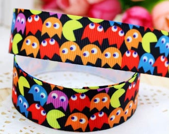 Arcade Game Grosgrain 7/8" Printed Ribbon