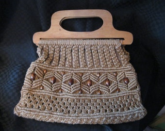 Vintage Bourse en macramé 1960-70 / Vintage Stock macrame 1960-1970
