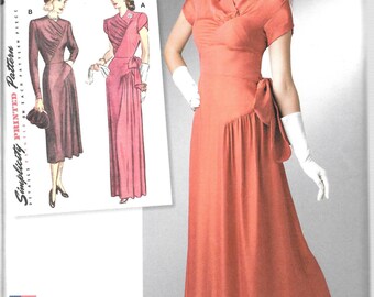 Simplicity 1940's Vintage Pattern 8249 DAY/EVENING DRESS Sizes 6 8 10 12 14