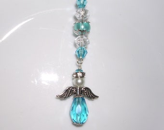 Aqua Angel Rear View Mirror Charm