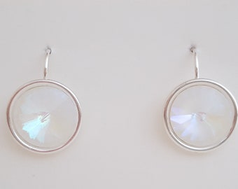 White Swarovski Droplet Earrings