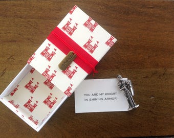 Knight in Shining Armor Message Box with fabric gift bag