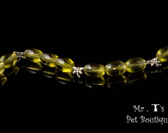 Catching Dragonflies- beaded cat collar, green cat collar, dragonfly jewelry,dragonfly collar,green beaded collar,pet accessories,pet collar