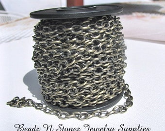 5 Feet Quality Antique Brass 4.6mm x 6.3mm Drawn Cable Chain