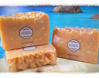 Pineapple Mango cold process coconut oil soap 4.5oz