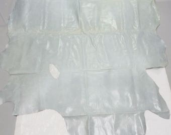 Blue Cowhide Leather Piece Hole for Upholstery, Handbags 43 sq.ft.