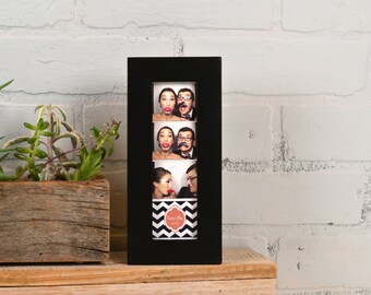 Photo Booth Frame for 2 x 6" Picture Strip in 1x1 Flat Style with Solid Black Finish - In Stock - Same Day Shipping - 2x6 Size