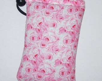 Pipe Pouch, Pink Roses, Pipe Case, Flower Pipe Bag, Padded Pipe Pouch, Hippy, Floral, 420, Smoking Accessories, Stoner Gifts - 5" DRAWSTRING