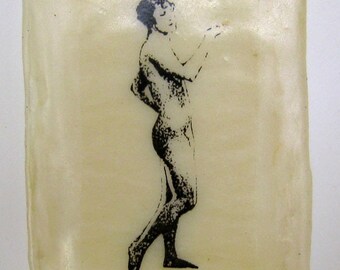 Tiny miniature beeswax encaustic painting