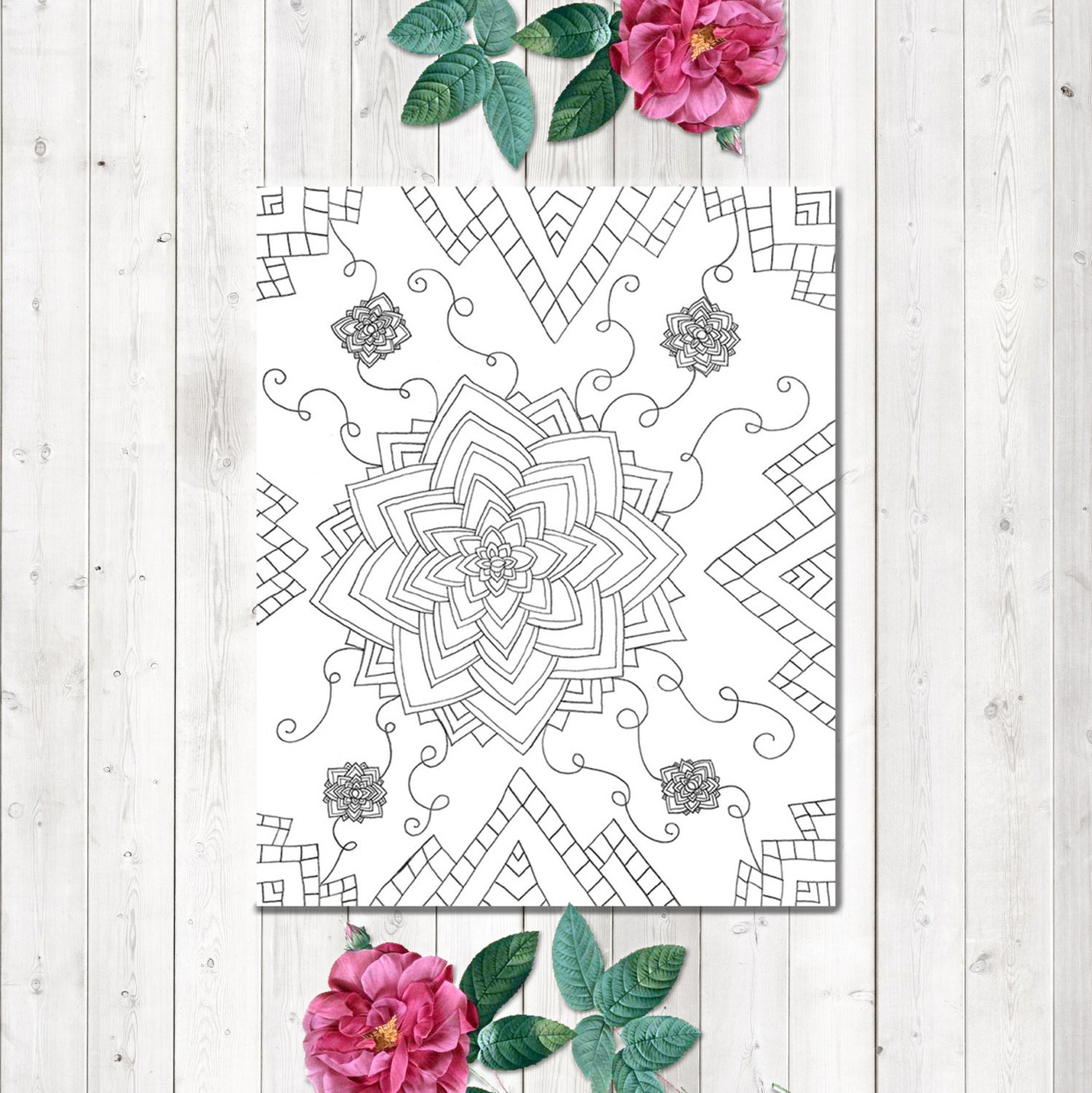 Adult Coloring Page Dahlia Printable
