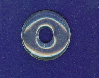 Clear Donut Focal, 40mm Clear Crystal Gemstone PI Donut Pendant Focal Bead 267T