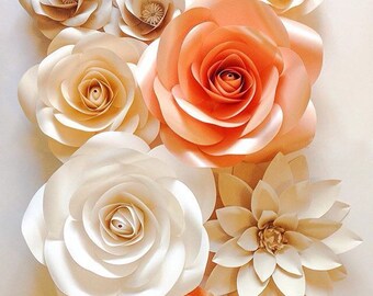 Large Paper Flowers - Wedding Paper Flowers - Paper Flower Backdrop - Giant Paper Flowers