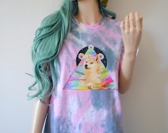 Doge Meme Tie Dye T-Shirt hipster gift cute dog tumblr 90s shiba inu harajuku gamer