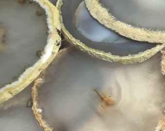 Drink Coasters - Natural Agate Drink Coasters -Natural stone Coasters- Coasters, Stone coasters,coasters-Agate Coasters-Beige, neutral