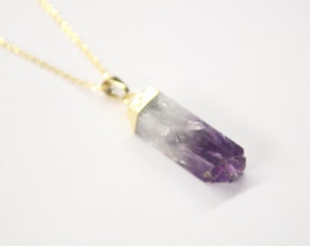 Amethyst necklace / gold plated Amethyst druzy necklace / amethyst druzy necklace