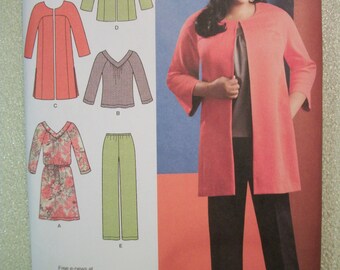 Simplicity 1938 Womens BB 20W to 28W coat or jacket, pants and knit dress or top. Khaliah Ali Collection